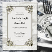 Faire-part de mariage de cadre sculpté en bois rus