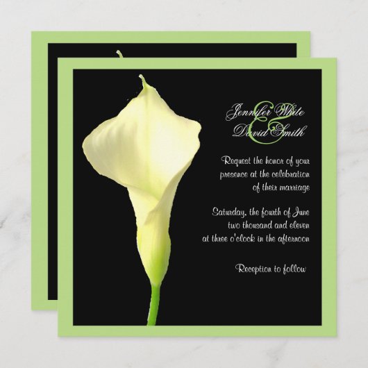 Faire-part de mariage de Calla Lily (Devant / Derrière)