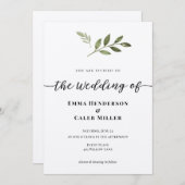 Faire-part de mariage de calligraphie (Devant / Derrière)