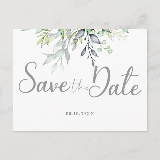 Faire-part de mariage de calligraphie botanique (Devant)