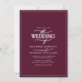 Faire-part de mariage de calligraphie de Bourgogne (Devant)