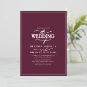 Faire-part de mariage de calligraphie de Bourgogne (Debout devant)