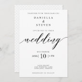 Faire-part de mariage de calligraphie de script cl (Devant / Derrière)