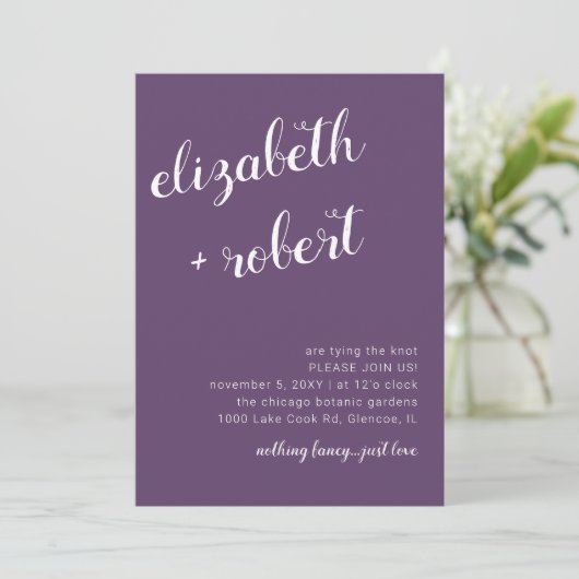 Faire-part de mariage de calligraphie de script po (Debout devant)