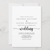 Faire-part de mariage de calligraphie minimaliste (Devant)