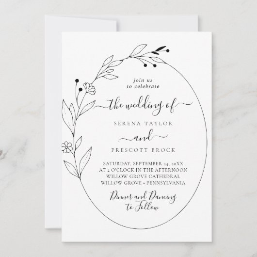 Faire-part de mariage de calligraphie moderne (Devant)