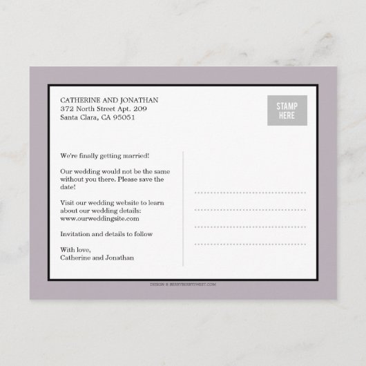 Faire-part de mariage de calligraphie moderne - Pr (Dos)