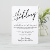 Faire-part de mariage de calligraphie moderne simp (Debout devant)