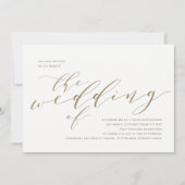 Faire-part de mariage de calligraphie | Or (Devant)