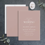 Faire-part de mariage de calligraphie Rose Dusty m<br><div class="desc">Tendance, élégant et moderne, ce rose poussiéreux simple et minimaliste et sa conception mariage de typographie blanche présente "Le Mariage de" dans la calligraphie moderne et le texte Serif comme principale caractéristique de design, et est basé sur notre invitation de douche nuptiale à succès. L'arrière de la carte présente une...</div>