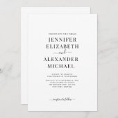 Faire-part de mariage de calligraphie simple (Devant / Derrière)