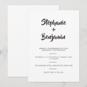 Faire-part de mariage de calligraphie simple (Devant / Derrière)