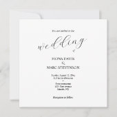 Faire-part de mariage de calligraphie simple et él (Devant)