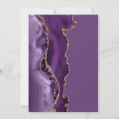 Faire-part de mariage de calligraphie violet et or (Dos)