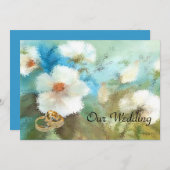 faire-part de mariage de camélias blancs (Devant / Derrière)