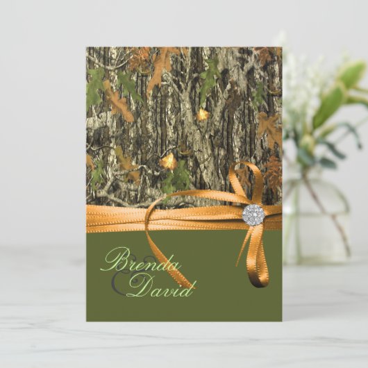 Faire-part de mariage de Camo de chasse (Debout devant)