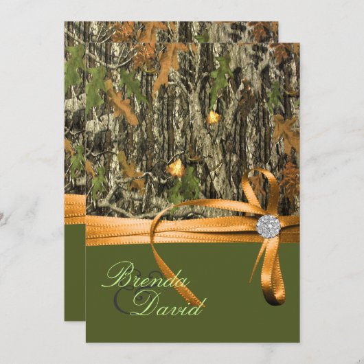 Faire-part de mariage de Camo de chasse (Devant / Derrière)