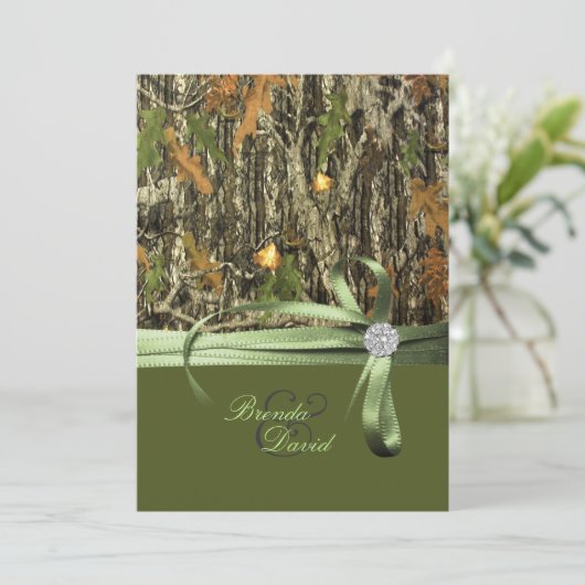 Faire-part de mariage de Camo de chasse (Debout devant)