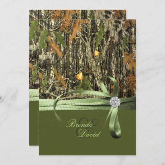 Faire-part de mariage de Camo de chasse (Devant / Derrière)
