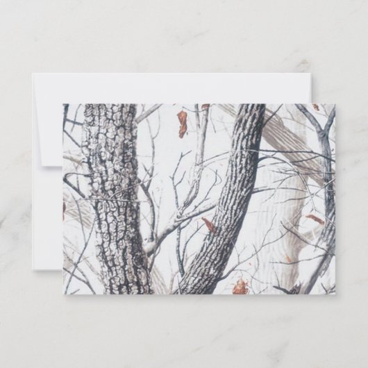 Faire-part de mariage de Camo d'hiver (Dos)