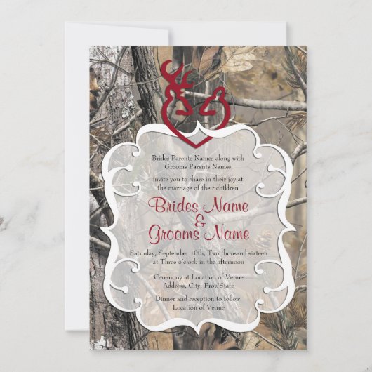 Faire-part de mariage de camouflage (Devant)
