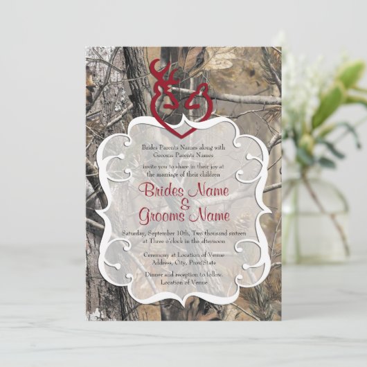 Faire-part de mariage de camouflage (Debout devant)