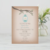 Faire-part de mariage de camping Blue Light Lanter (Debout devant)