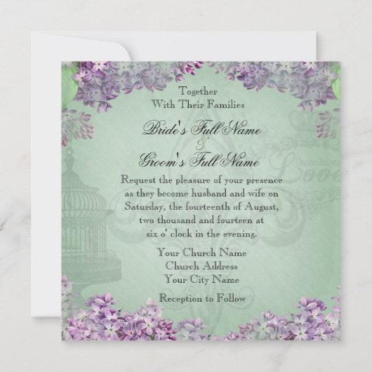 Faire-part de mariage de Carré de casiers Lilacs v (Dos)