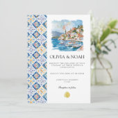 Faire-part de mariage de carreaux de citron médite (Debout devant)