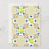 Faire-part de mariage de carreaux de citron médite (Dos)