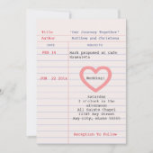 Faire-part de mariage de carte de bibliothèque (Devant)