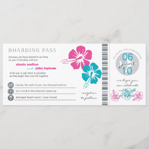Faire-part de mariage de carte d'embarquement