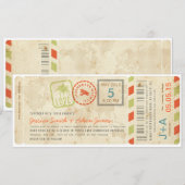 Faire-part de mariage de carte d'embarquement dans (Devant / Derrière)