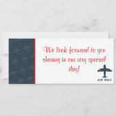 Faire-part de mariage de carte d'embarquement d'av (Dos)