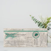 Faire-part de mariage de carte d'embarquement de (Debout devant)