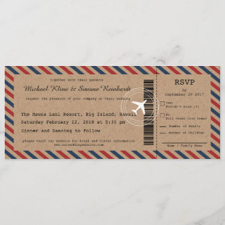 Faire-part de mariage de carte d'embarquement de