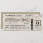 Faire-part de mariage de carte d'embarquement de (Devant / Derrière)