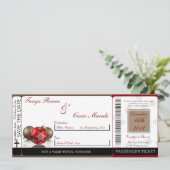 Faire-part de mariage de carte d'embarquement flou (Debout devant)