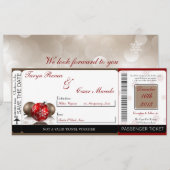 Faire-part de mariage de carte d'embarquement flou (Devant / Derrière)