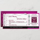 Faire-part de mariage de carte d'embarquement Papi (Devant / Derrière)