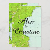 Faire-part de mariage de carte du lac Tahoe (Devant / Derrière)