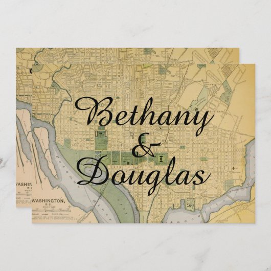 Faire-part de mariage de carte Rustique Washington (Devant / Derrière)