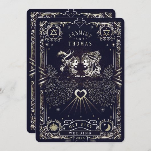 Faire-part de mariage de carte Tarot (Devant / Derrière)