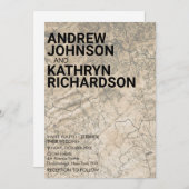 Faire-part de mariage de carte vintage (Devant / Derrière)