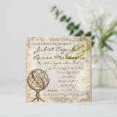 Faire-part de mariage de carte vintage (Debout devant)