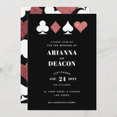 Faire-part de mariage de casino moderne avec paill (Devant / Derrière)