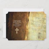 Faire-part de mariage de catholique de croix d'or (Dos)