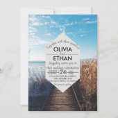 Faire-part de mariage de célébration de plage sur  (Devant)