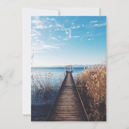 Faire-part de mariage de célébration de plage sur  (Dos)