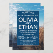 Faire-part de mariage de célébration de plage sur  (Devant / Derrière)